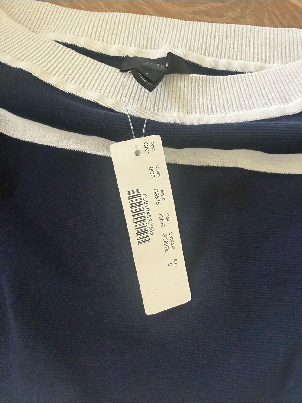 J. Crew Navy and White Striped Crop Top